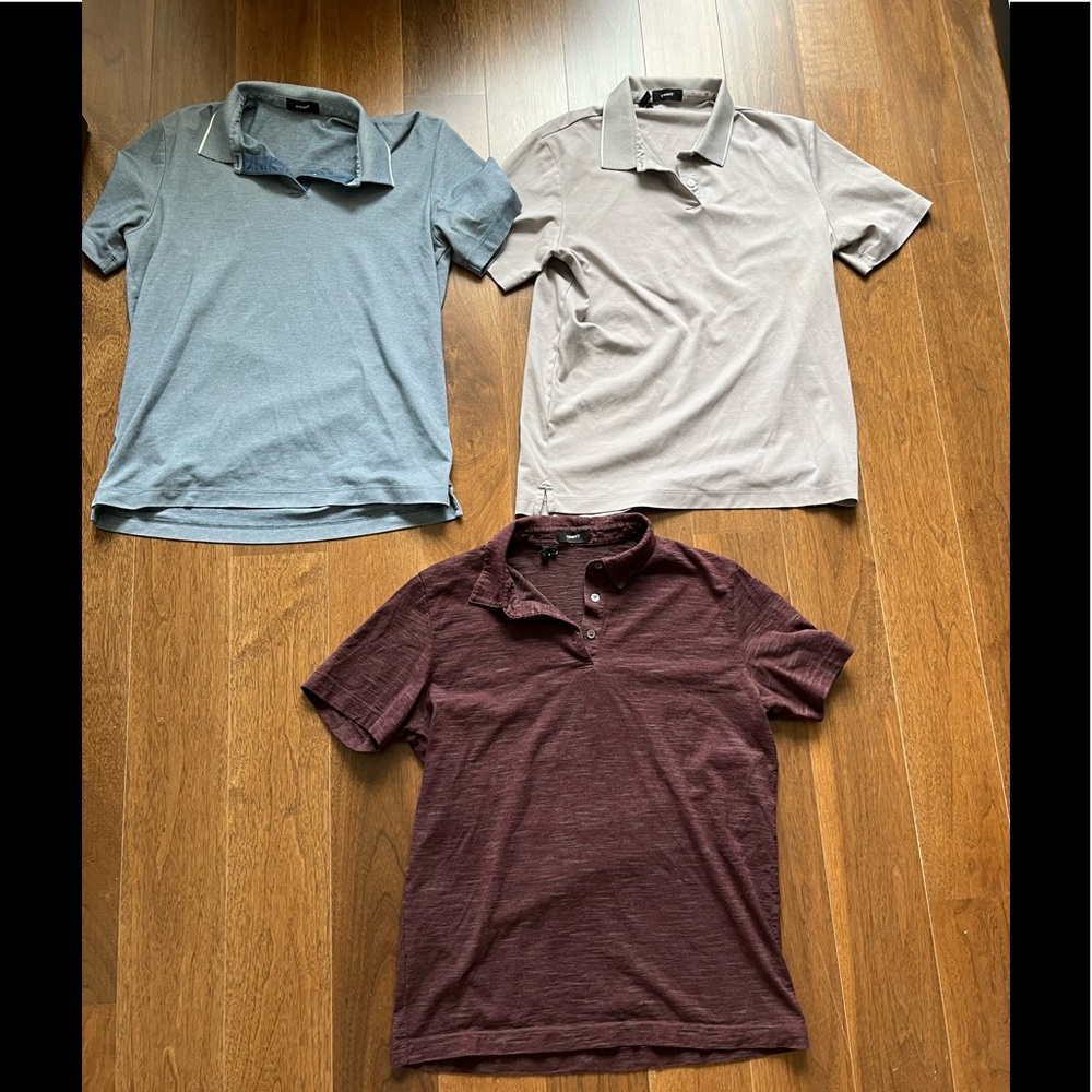 Theory Mens M collared T shirt bundle  - 3 shirts
